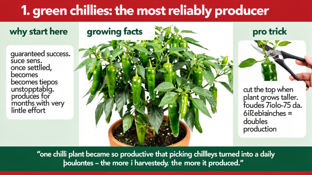 1. Green Chillies: The Most Reliable Producer