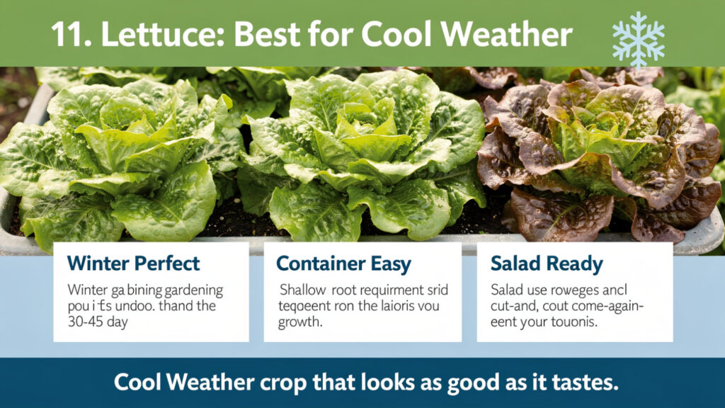11. Lettuce: Best for Cool Weather