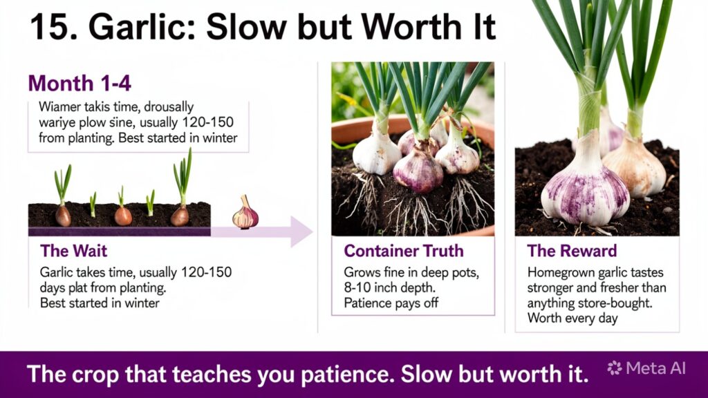 15. Garlic: Slow but Worth It
