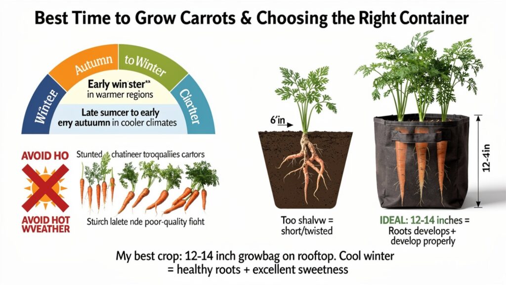 Best Time to Grow Carrots
Choosing the Right Container
﻿
