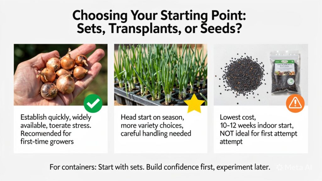 Choosing Your Starting Point
Sets Transplants or Seeds