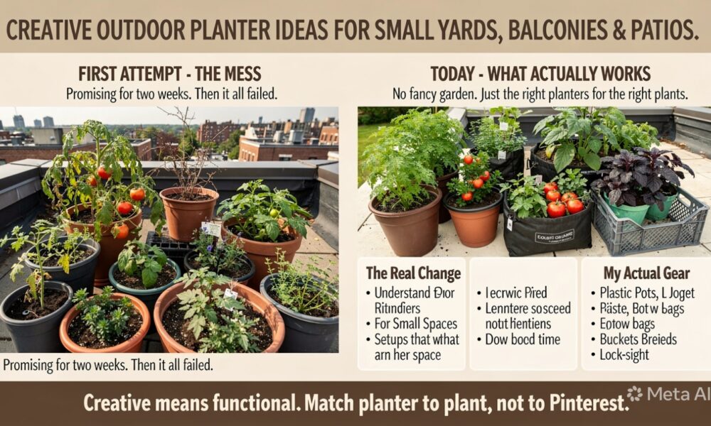 Creative Outdoor Planter Ideas for Small Yards, Balconies and Patios