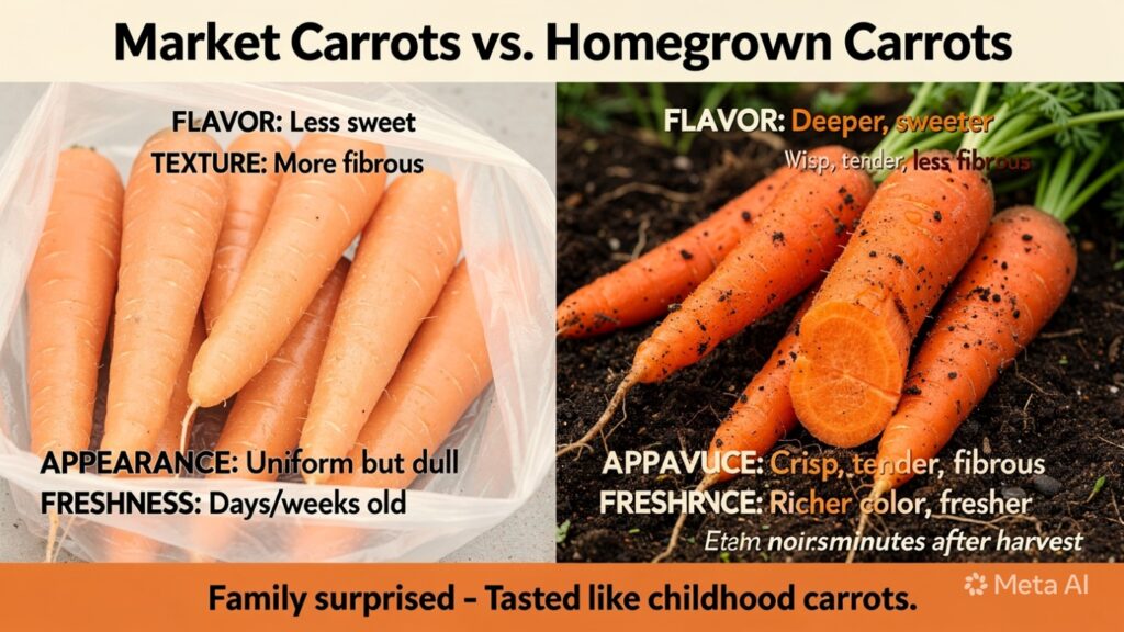 Market Carrots vs. Homegrown Carrots