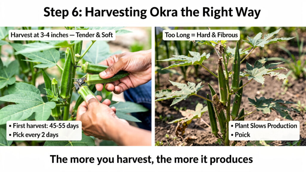 Step 6: Harvesting Okra the Right Way
