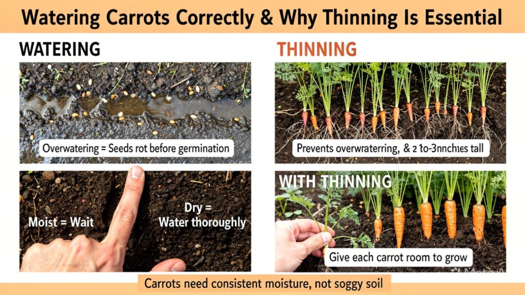 Watering Carrots Correctly
Why Thinning Is Essential