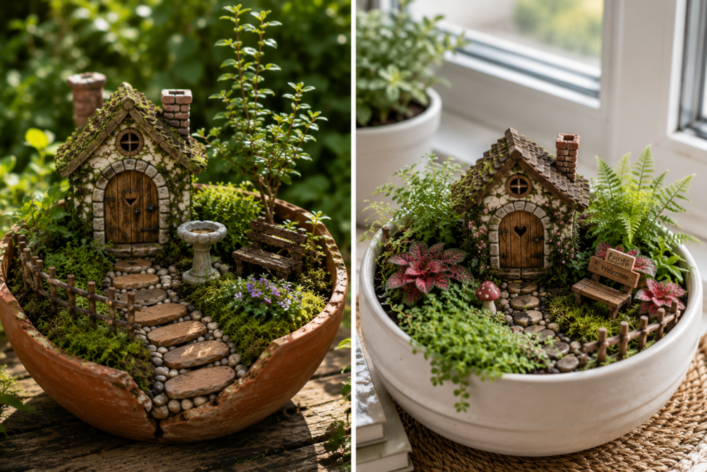 Indoor vs. Outdoor Fairy Gardens
